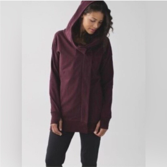 Lululemon Wrap Up Jacket Heathered Bordeaux Drama burgundy women’s hooded coat 4 - Picture 1 of 11